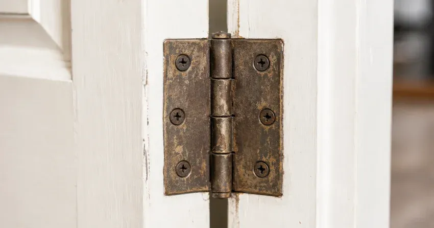 technician adjusting a sagging door hinge in Cooksville, Mississauga